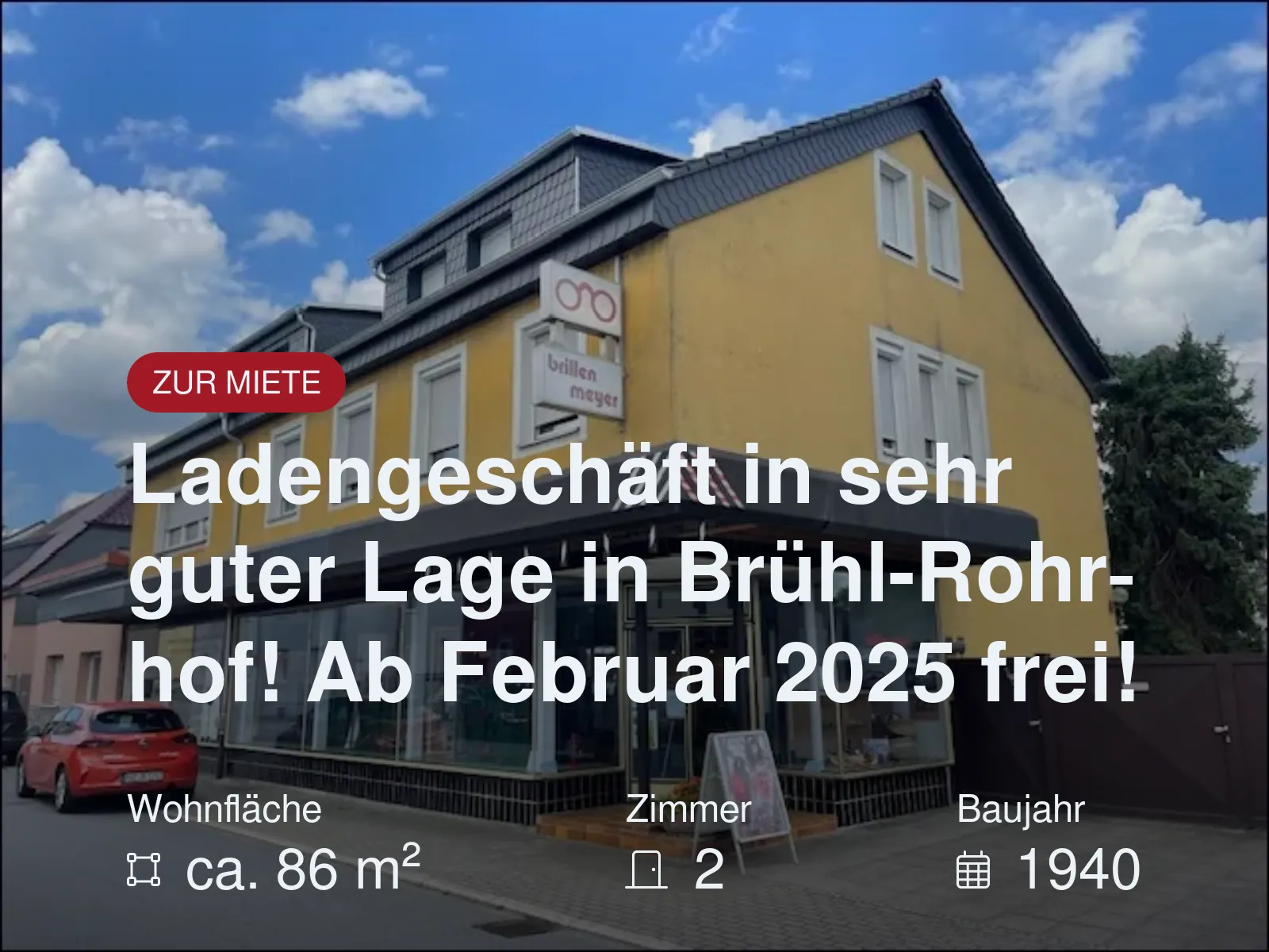 Neu im Angebot: Ladengeschäft in sehr guter Lage in Brühl-Rohrhof! Ab Februar 2025 frei!