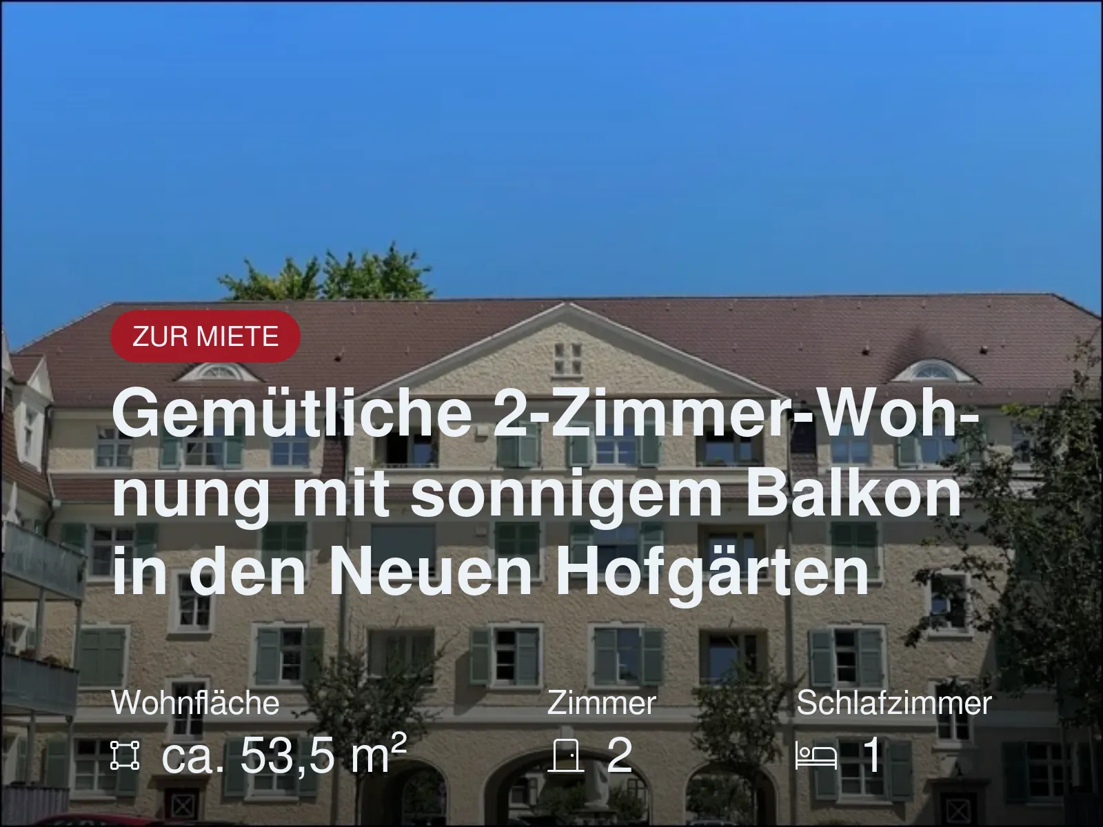 Neu im Angebot: Gemütliche 2-Zimmer-Wohnung mit sonnigem Balkon in den Neuen Hofgärten