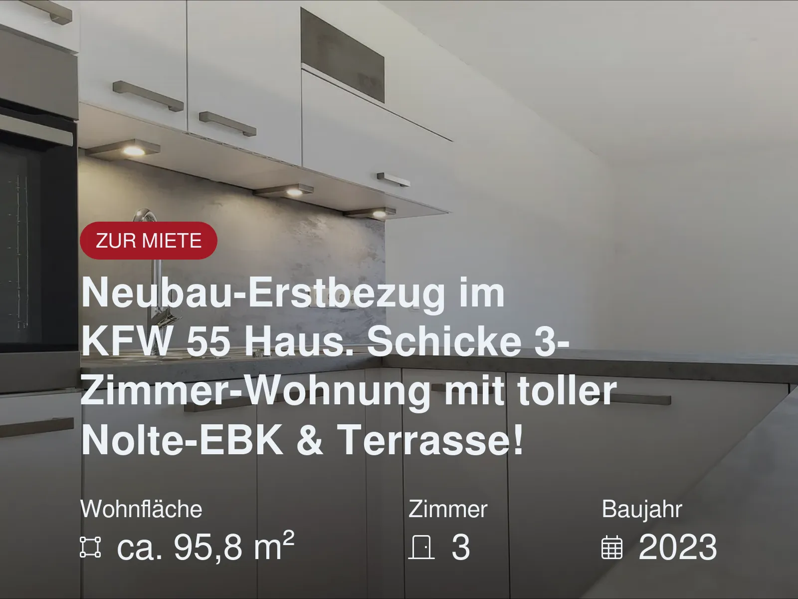 Nicht mehr verfügbar: Neubau Erstbezug im KFW 55 Haus. Schicke 3-Zimmer-Wohnung mit Nolte Einbauküche!