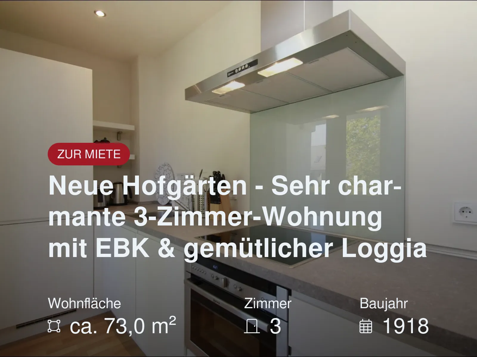 Neue Hofgärten – Sehr charmante 3-Zimmer-Wohnung mit EBK & gemütlicher Loggia