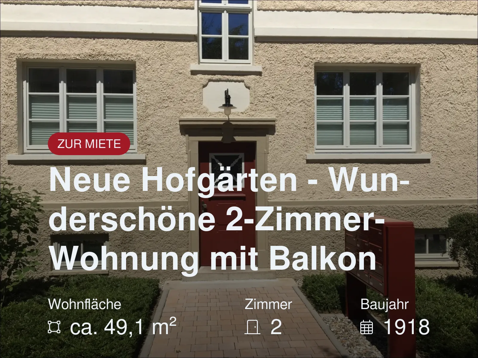 Neue Hofgärten – Wunderschöne 2-Zimmer-Wohnung mit Balkon