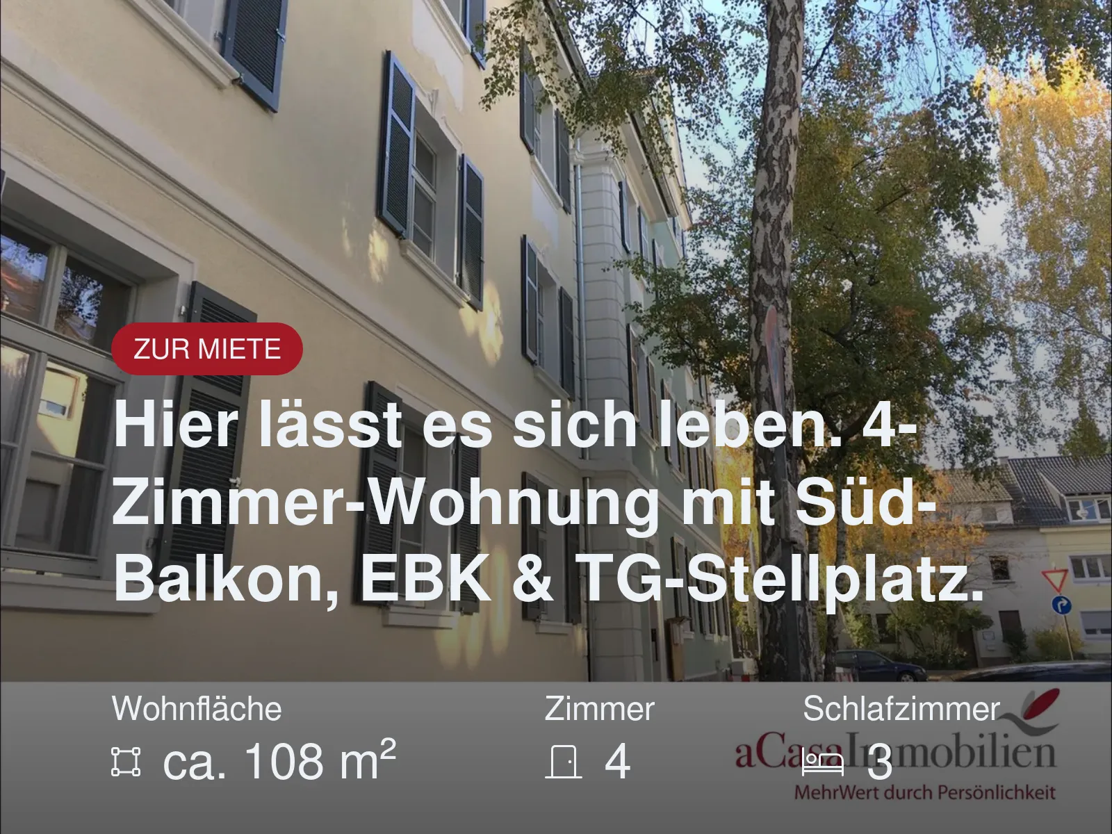 Hier lässt es sich leben. 4-Zimmer-Wohnung mit Süd-Balkon, EBK & TG-Stellplatz.