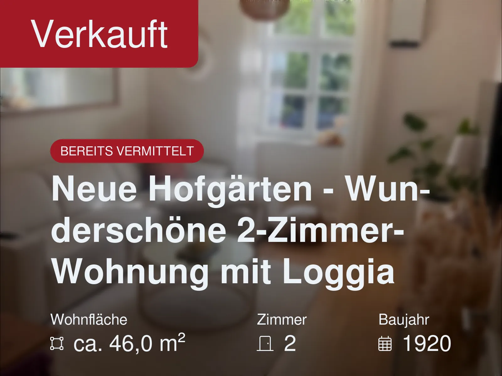 Nicht mehr verfügbar: Neue Hofgärten – Wunderschöne 2-Zimmer-Wohnung mit Loggia