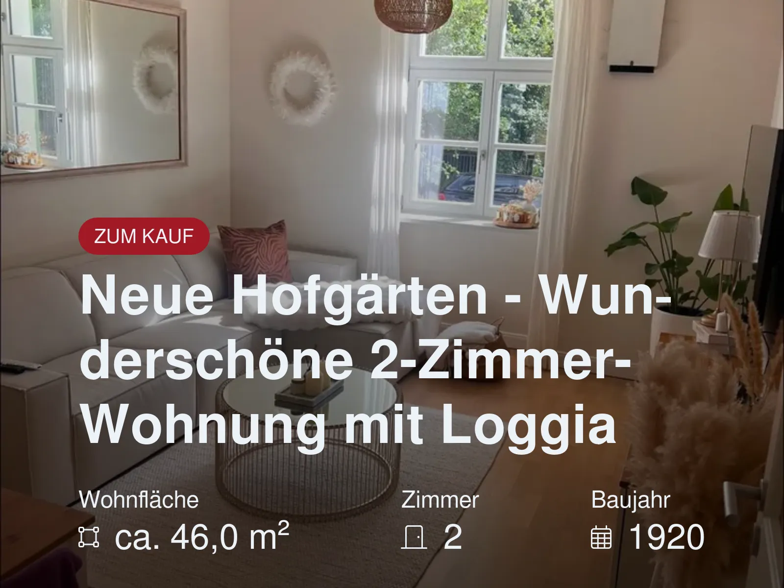 Neue Hofgärten – Wunderschöne 2-Zimmer-Wohnung mit Loggia